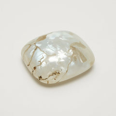 White Pearl  1PC Large 10x10 MM Cushion Cabochon White Superior Precious Gems