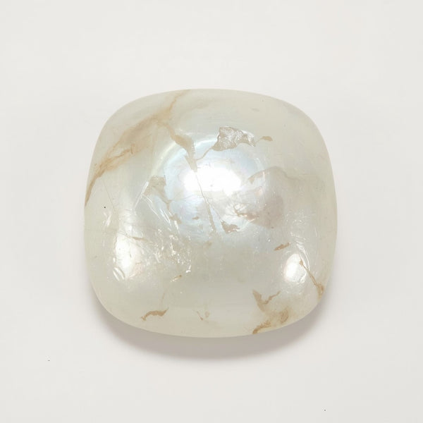White Pearl  1PC Large 11x11 MM Cushion Cabochon White Pure Precious Loose Gems