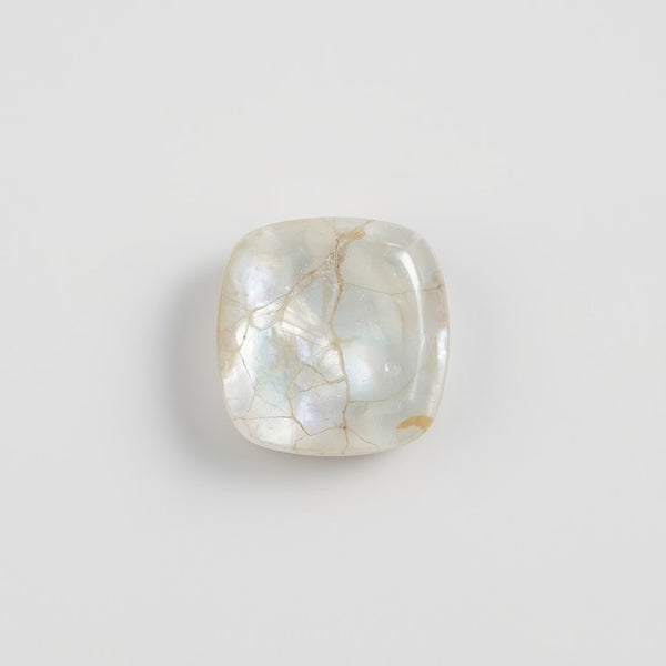 White Pearl  10PC Tiny 3x3 MM Cushion Cabochon White Luster Precious Precious Gemstone