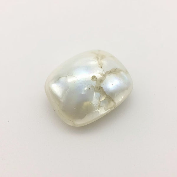White Pearl  10PC Tiny 3x3 MM Cushion Cabochon White Luster Precious Precious Gemstone