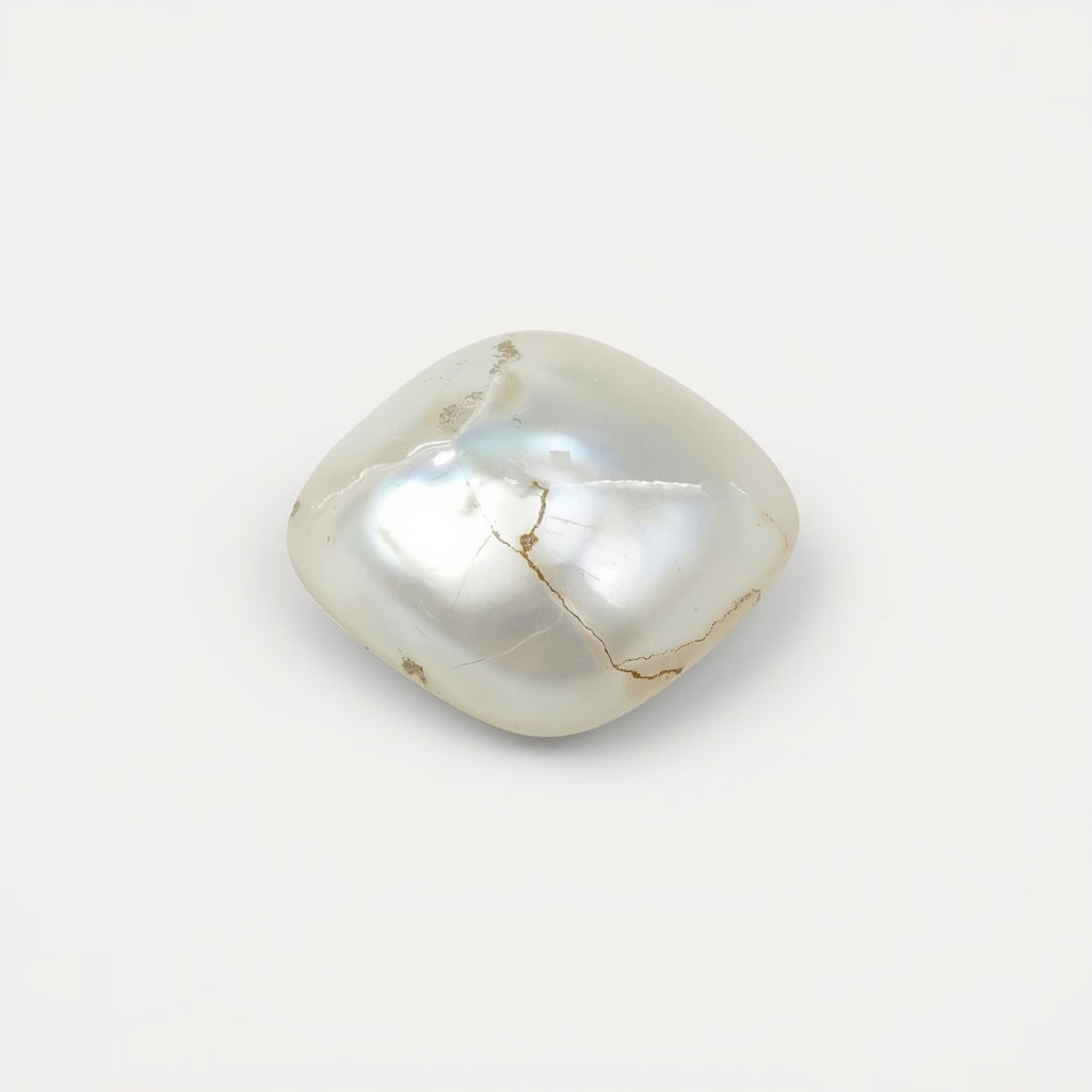 White Pearl  10PC Tiny 4x4 MM Cushion Cabochon White Lustrous Precious Gems