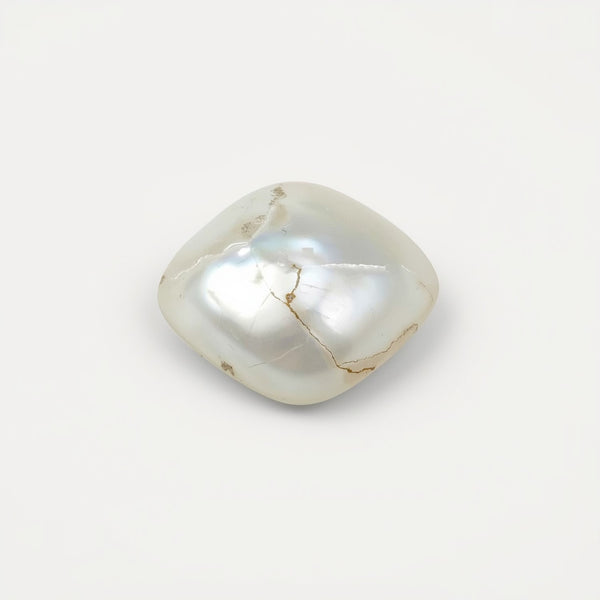 White Pearl  10PC Tiny 4x4 MM Cushion Cabochon White Lustrous Precious Gems