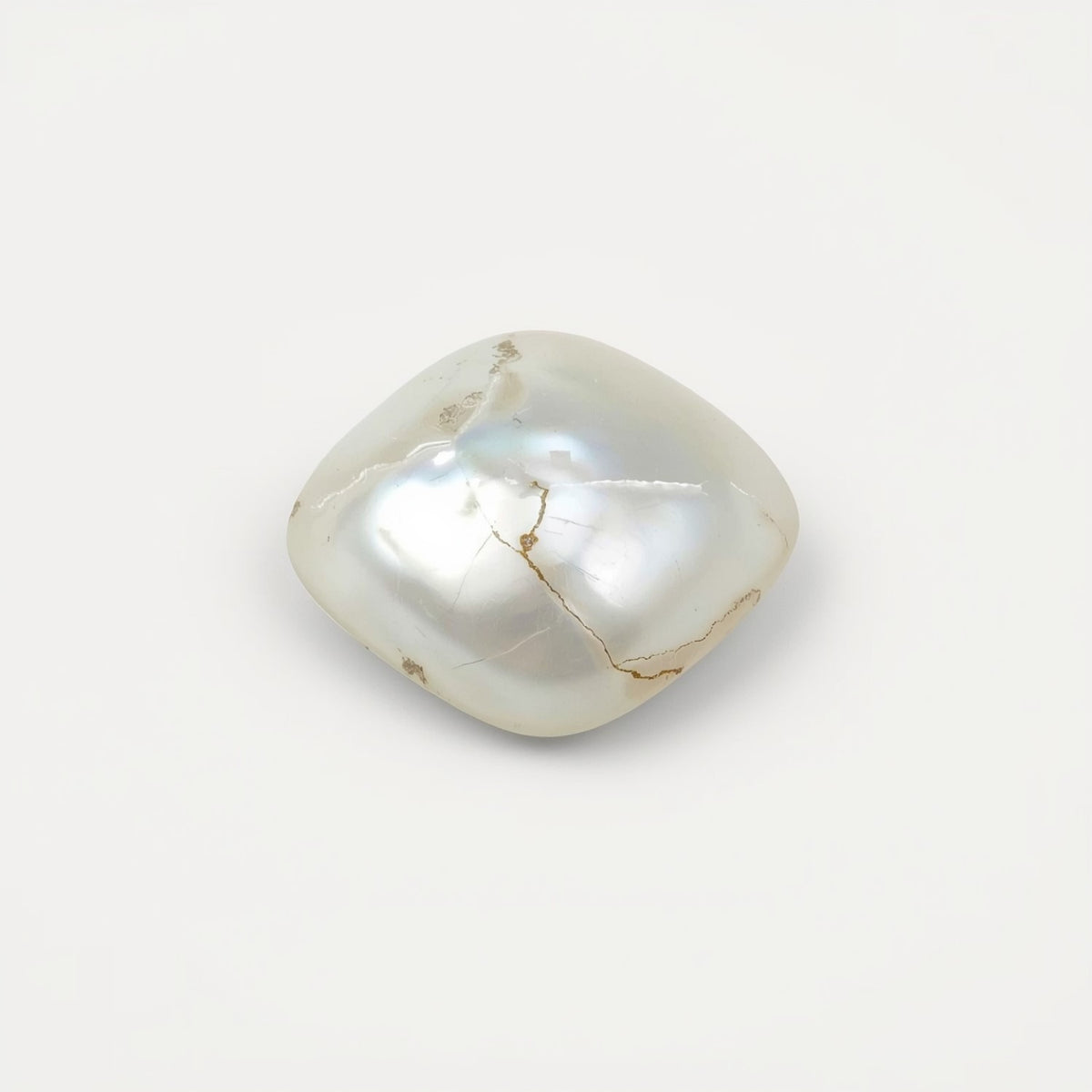 White Pearl  10PC Tiny 4x4 MM Cushion Cabochon White Lustrous Precious Gems