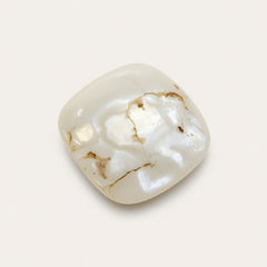 White Pearl  10PC Tiny 4x4 MM Cushion Cabochon White Lustrous Precious Gems