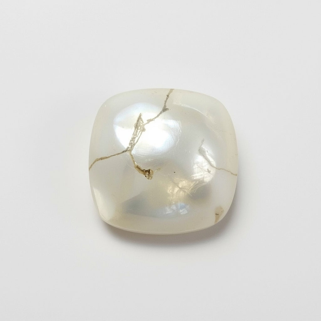 White Pearl  10PC Tiny 5x5 MM Cushion Cabochon White Shine Precious Loose Gems