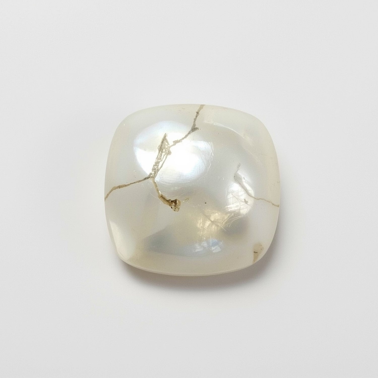 White Pearl  1PC Tiny 6x6 MM Cushion Cabochon White Fine Precious Loose Gemstone Imagen principal del producto