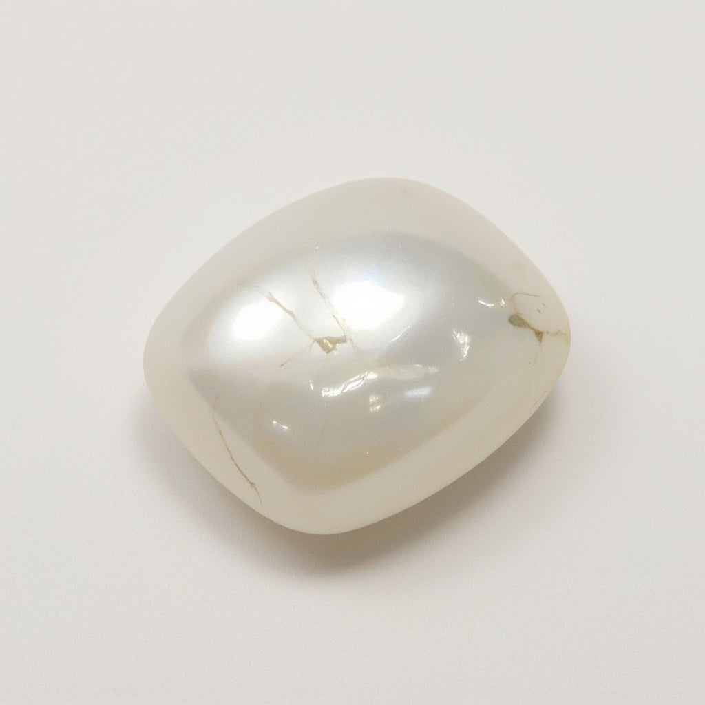White Pearl  1PC Small 8x8 MM Cushion Cabochon White Natural Precious Semi Precious Gemstone