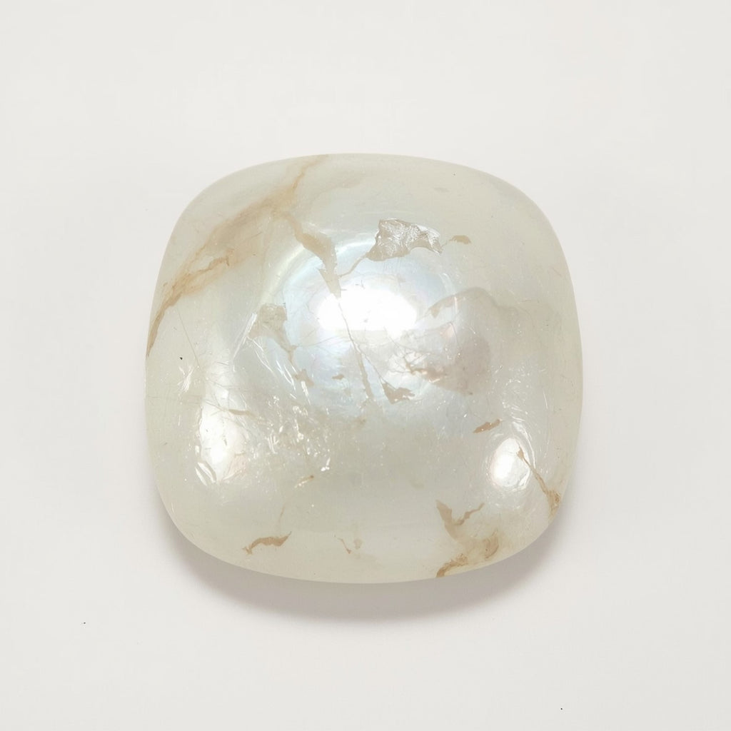 White Pearl  1PC Medium 9x9 MM Cushion Cabochon White Genuine Precious Precious Gemstone