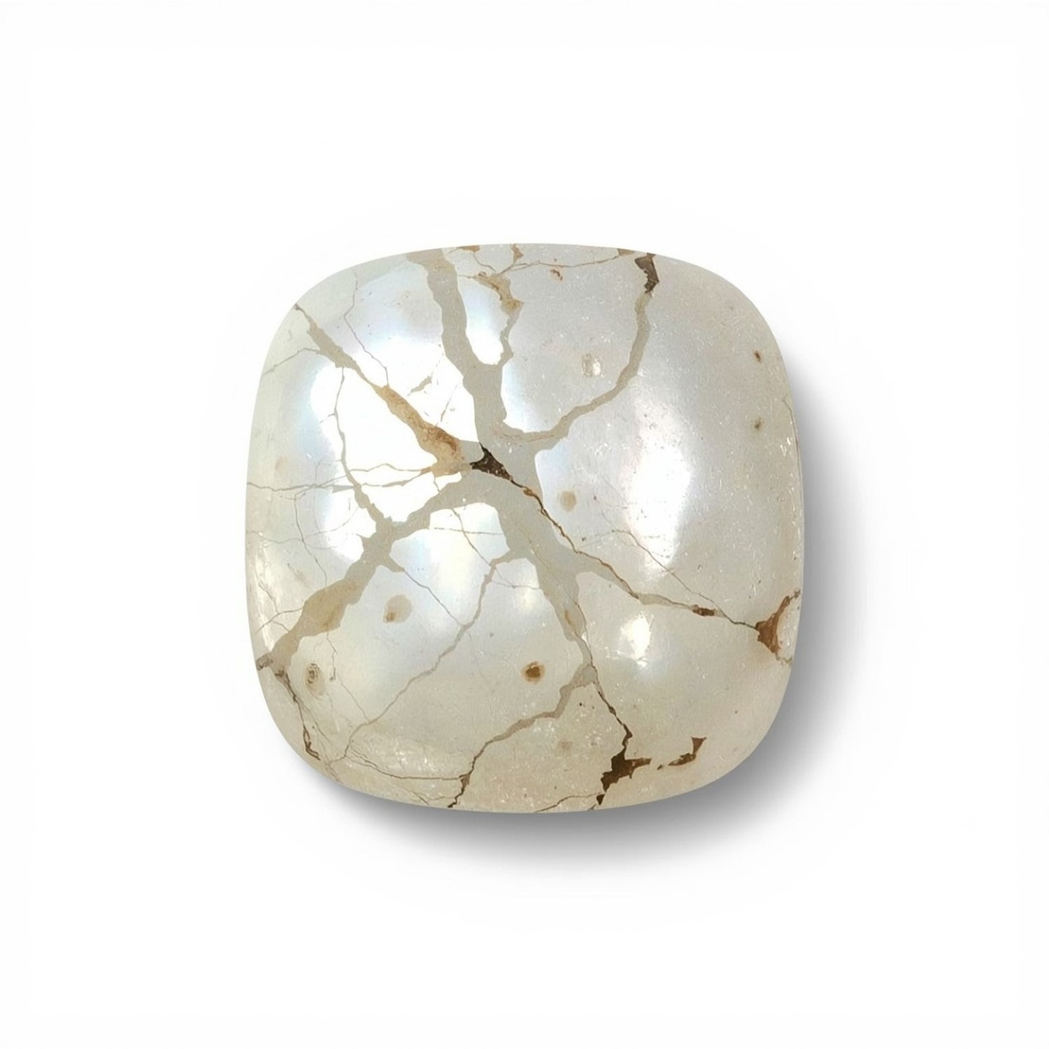 White Pearl  1PC Medium 9x9 MM Cushion Cabochon White Genuine Precious Precious Gemstone