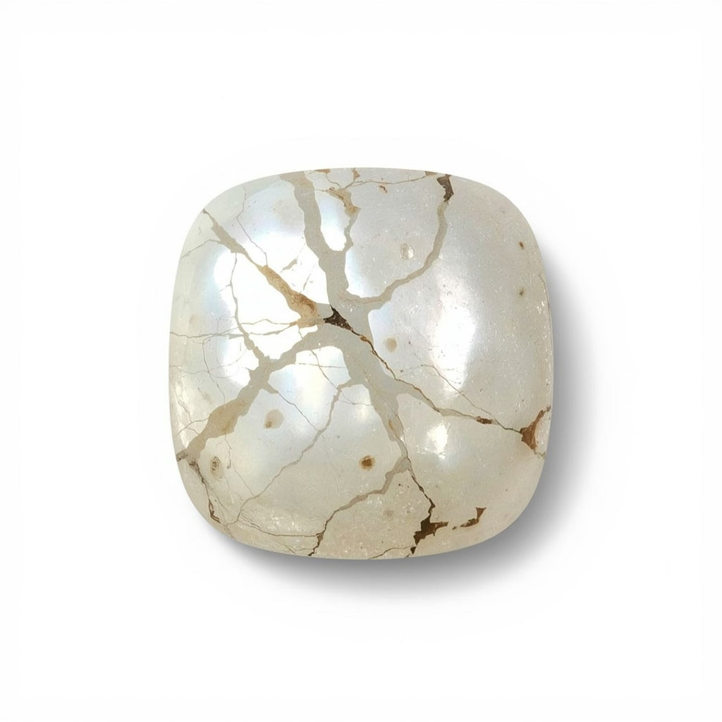 White Pearl  1PC Medium 9x9 MM Cushion Cabochon White Genuine Precious Precious Gemstone