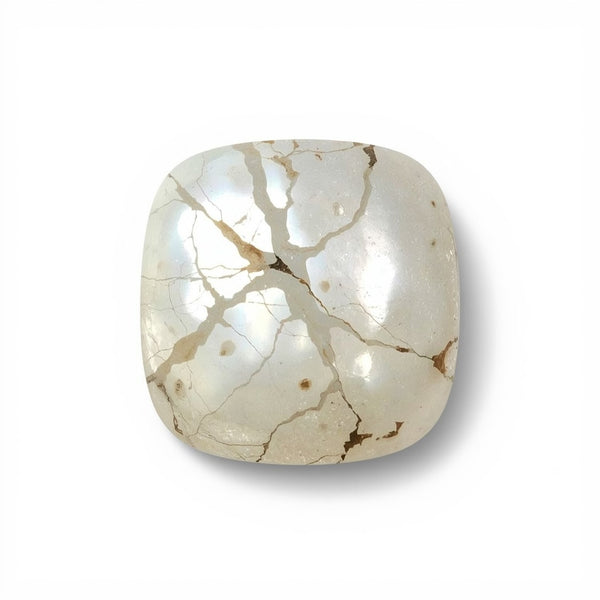 White Pearl  1PC Medium 9x9 MM Cushion Cabochon White Genuine Precious Precious Gemstone