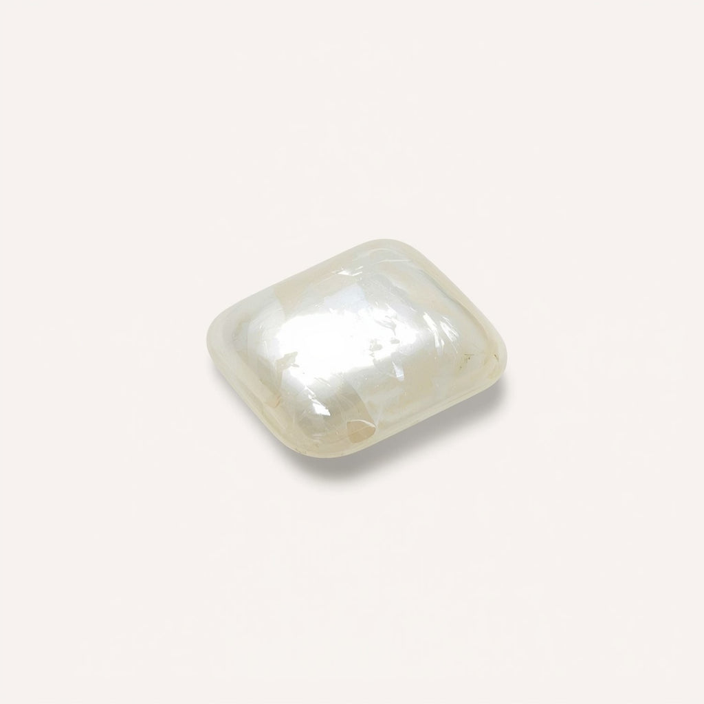 White Pearl  10PC Tiny 4x6 MM Emerald Cabochon White Shine Precious Loose Gems