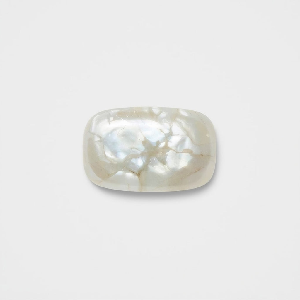 White Pearl  1PC Tiny 5x7 MM Emerald Cabochon White Fine Precious Loose Gemstone