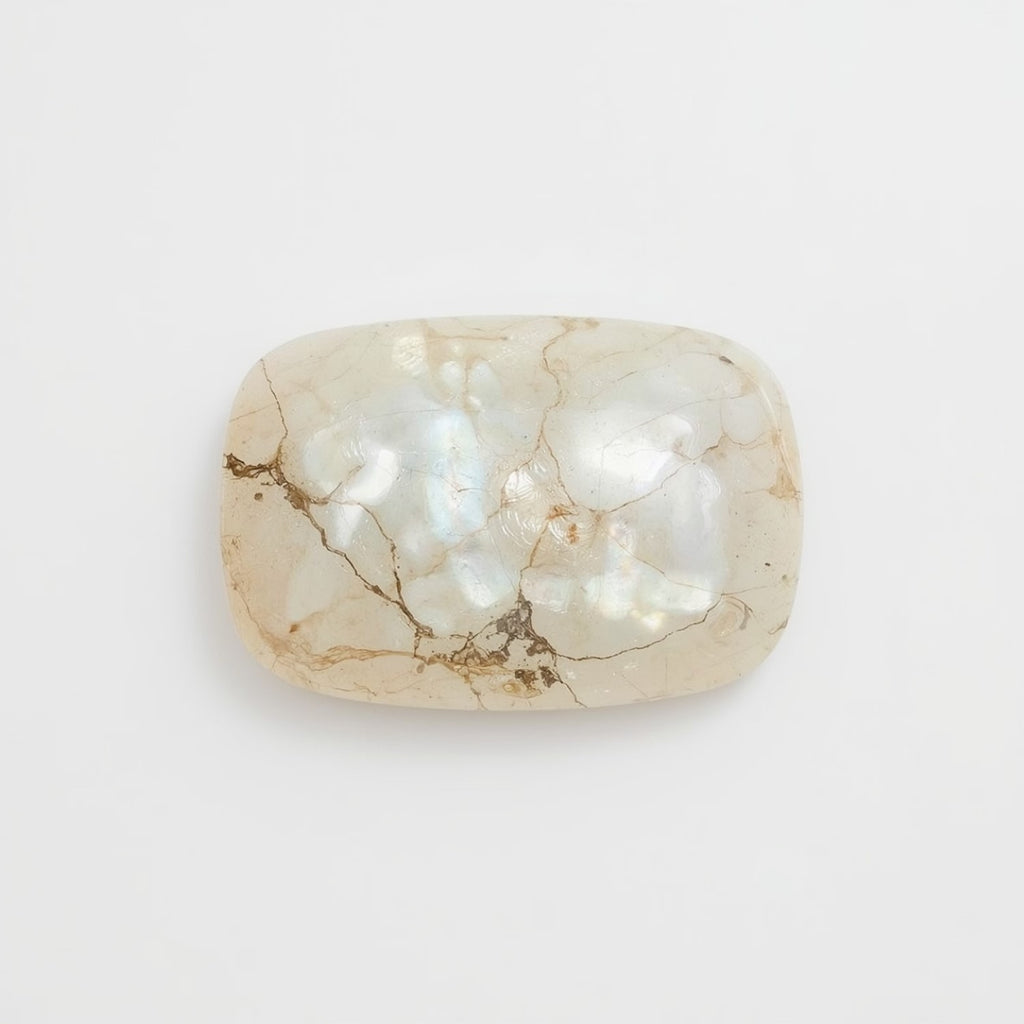 White Pearl  1PC Small 6x8 MM Emerald Cabochon White High-Quality Precious Loose Gemstones