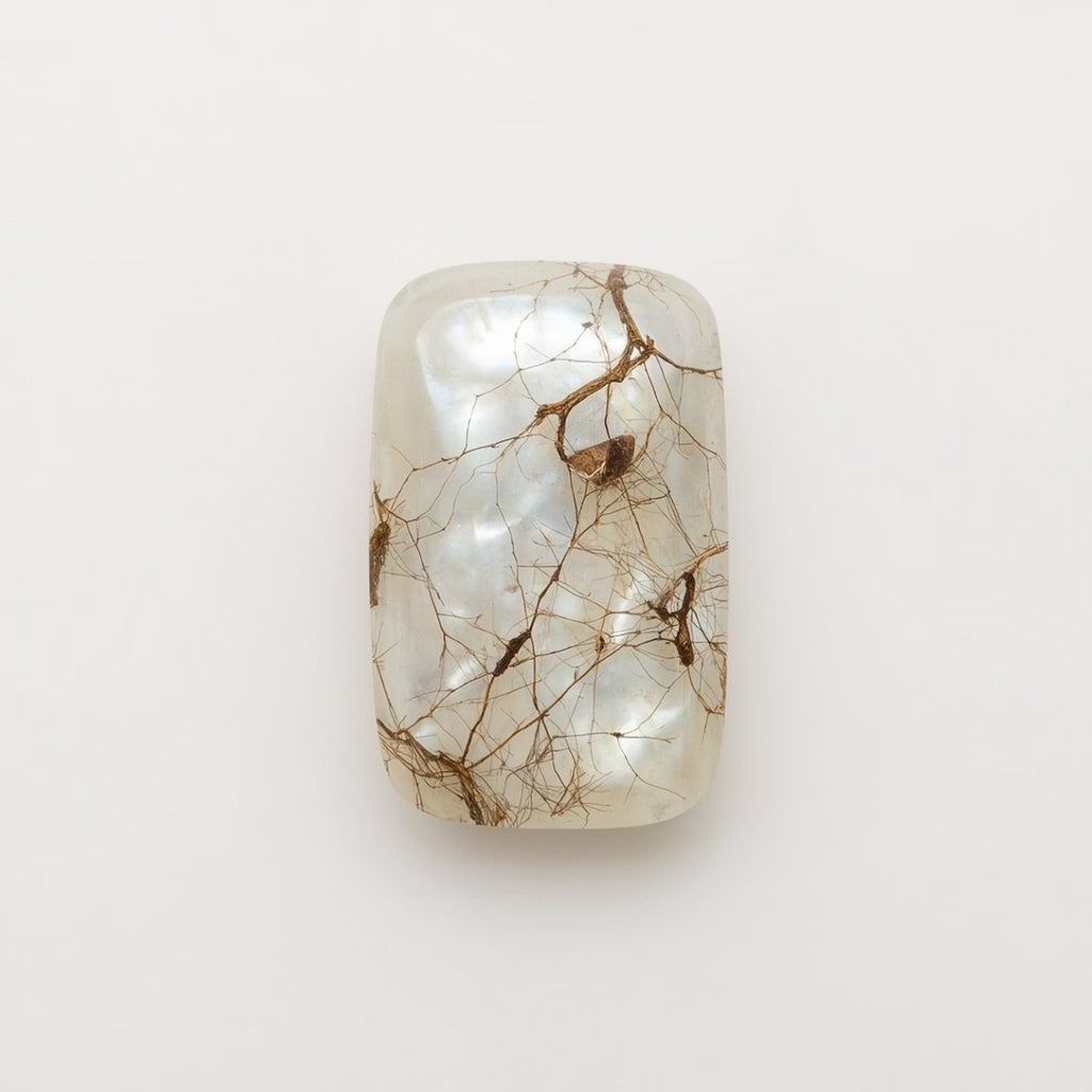 White Pearl  1PC Small 6x9 MM Emerald Cabochon White Natural Precious Semi Precious Gemstone