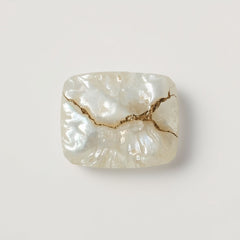 White Pearl  1PC Small 6x9 MM Emerald Cabochon White Natural Precious Semi Precious Gemstone