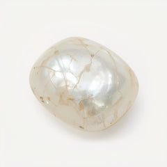 White Pearl  1PC Small 7x9 MM Emerald Cabochon White Genuine Precious Precious Gemstone