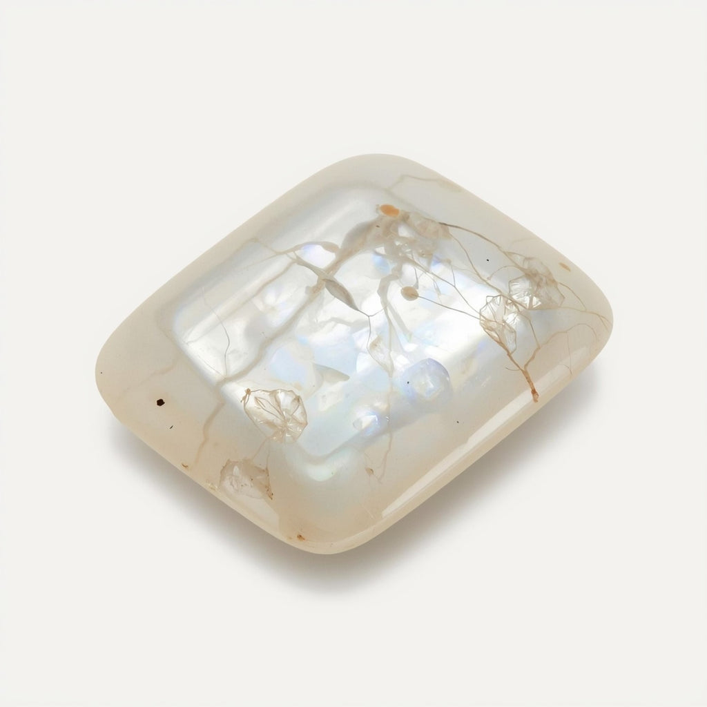 White Pearl  1PC Medium 8x10 MM Emerald Cabochon White Pure Precious Loose Gems