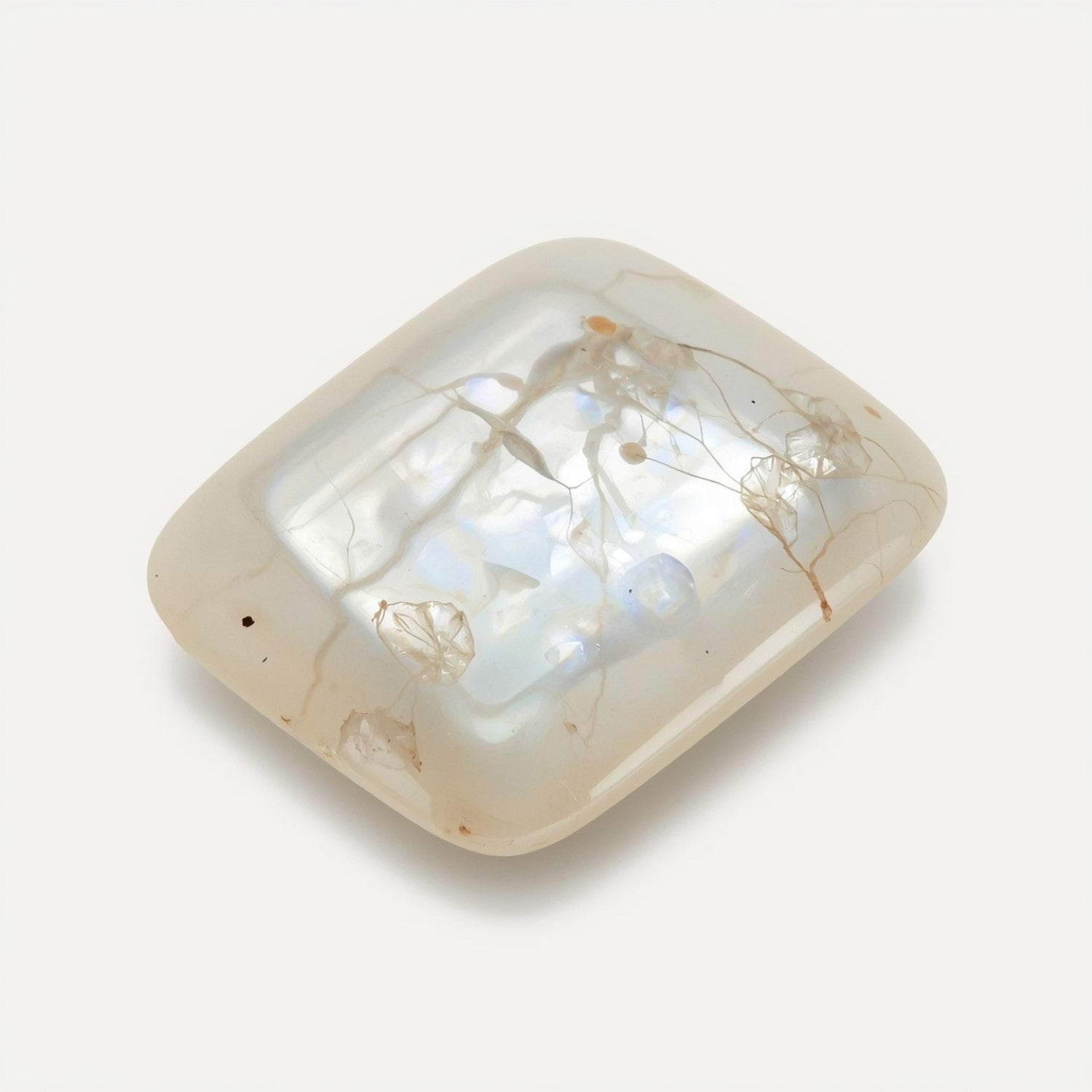 White Pearl  1PC Medium 8x10 MM Emerald Cabochon White Pure Precious Loose Gems