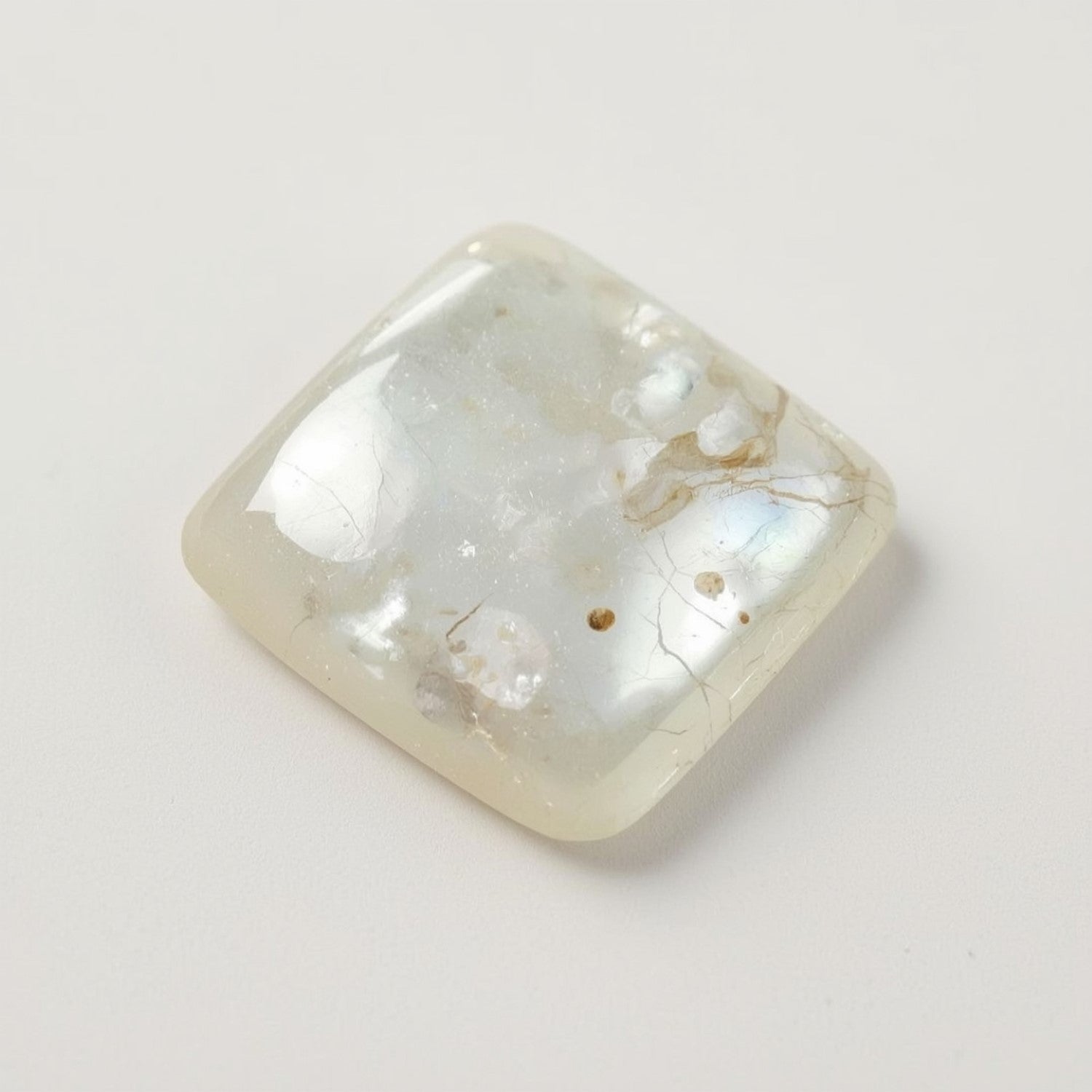 White Pearl  1PC Large 8x12 MM Emerald Cabochon White Brilliant Precious Loose Gemstones Image principale du produit