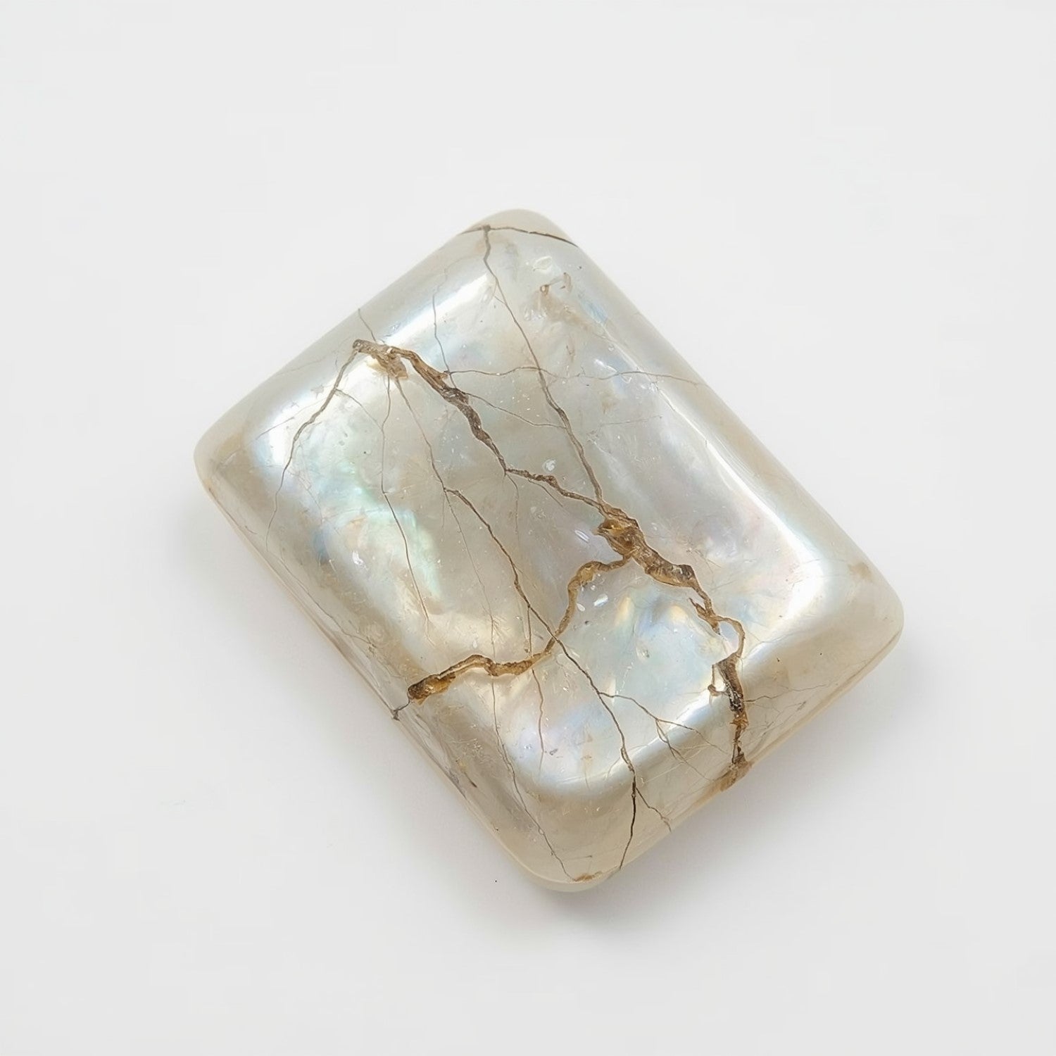 White Pearl  1PC Large 8x12 MM Emerald Cabochon White Brilliant Precious Loose Gemstones Image secondaire du produit