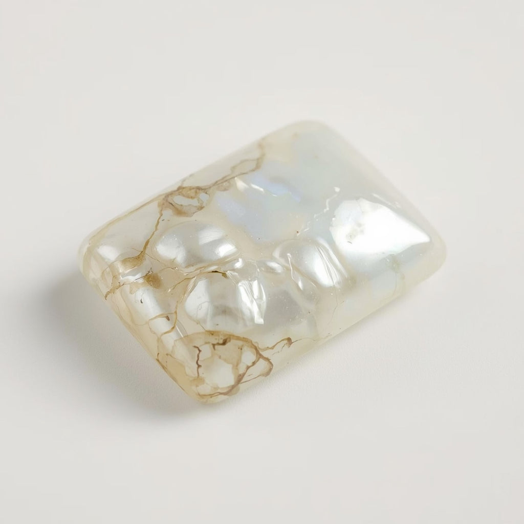 White Pearl  1PC Large 9x11 MM Emerald Cabochon White Fiery Precious Loose Gemstone