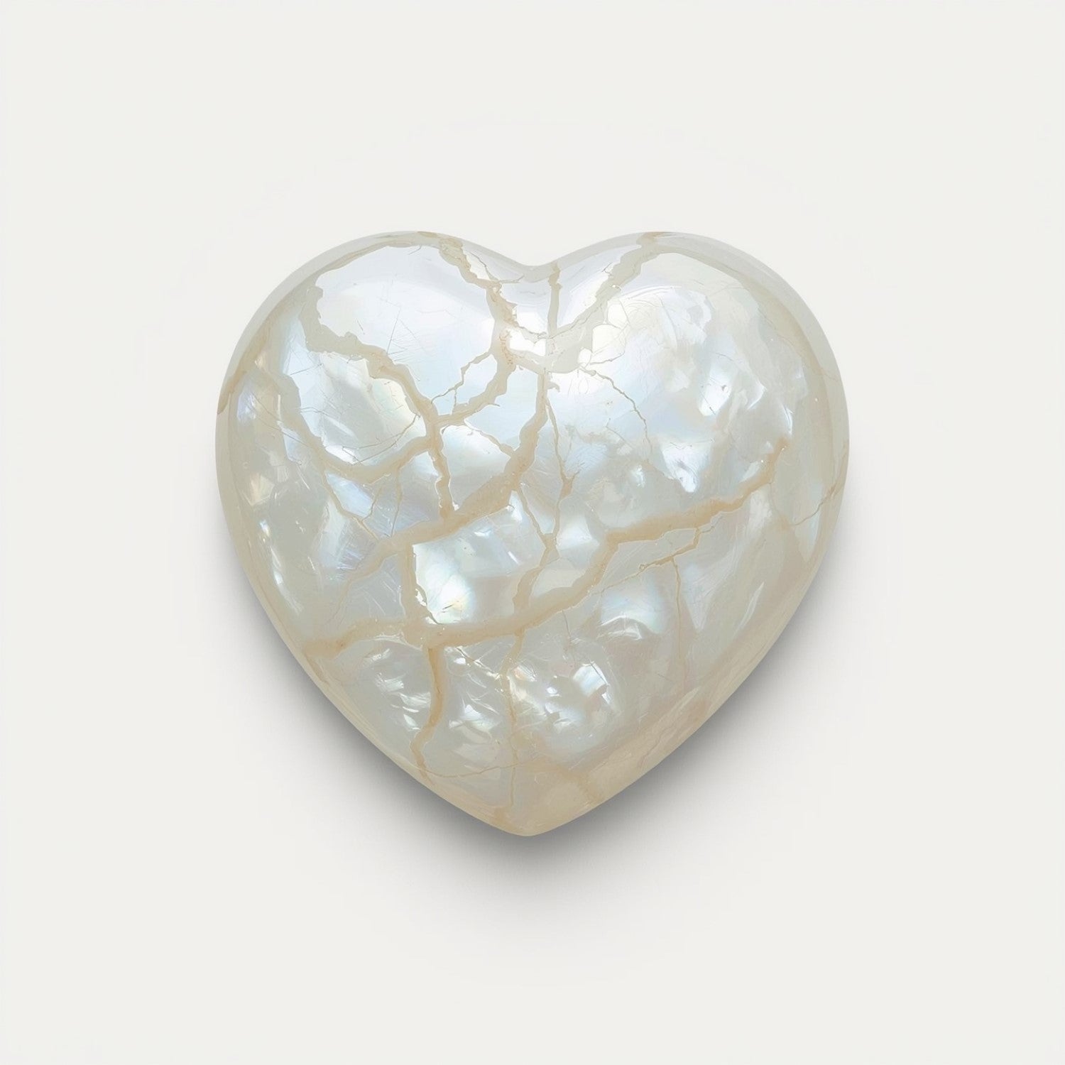 White Pearl  1PC Large 10x10 MM Heart Cabochon White Shine Precious Loose Gems