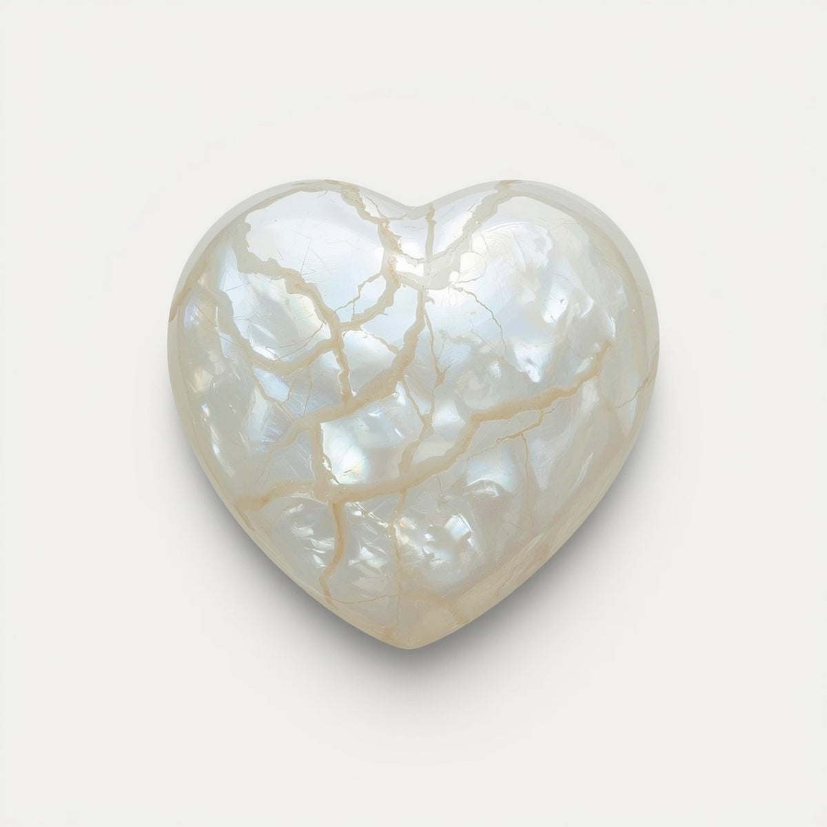 White Pearl  1PC Large 10x10 MM Heart Cabochon White Shine Precious Loose Gems