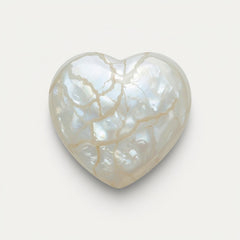 White Pearl  1PC Large 10x10 MM Heart Cabochon White Shine Precious Loose Gems