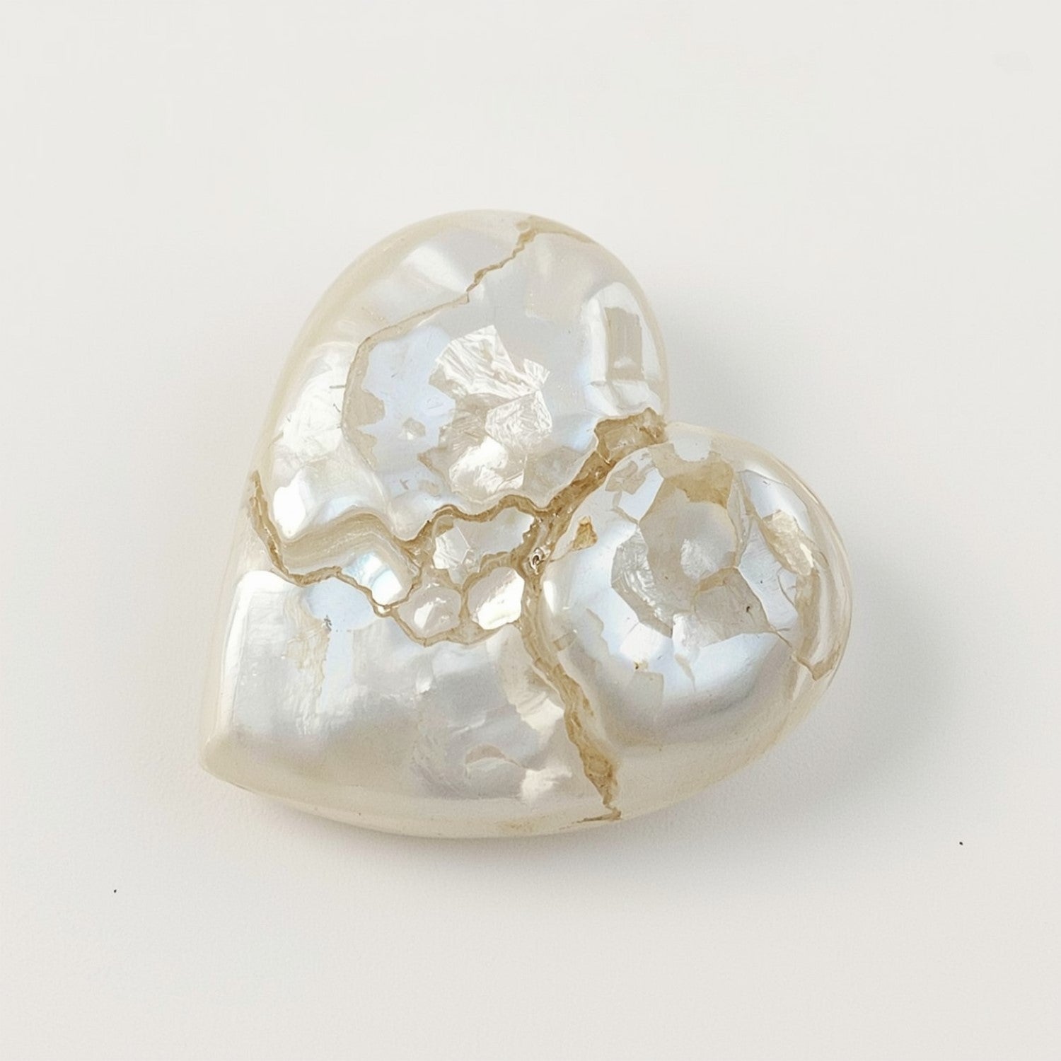 White Pearl  1PC Large 10x10 MM Heart Cabochon White Shine Precious Loose Gems