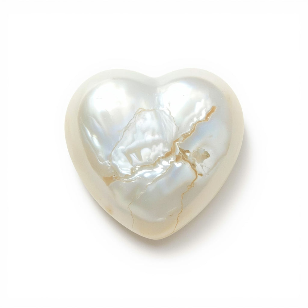 White Pearl  1PC Large 11x11 MM Heart Cabochon White Fine Precious Loose Gemstone