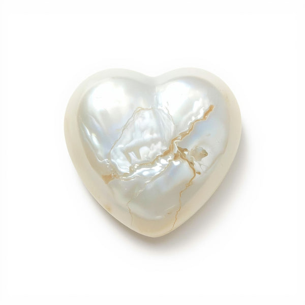 White Pearl  1PC Large 11x11 MM Heart Cabochon White Fine Precious Loose Gemstone