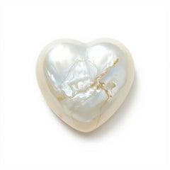 White Pearl  1PC Large 11x11 MM Heart Cabochon White Fine Precious Loose Gemstone
