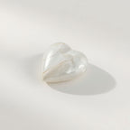 White Pearl  10PC Tiny 3x3 MM Heart Cabochon White Fiery Precious Gems