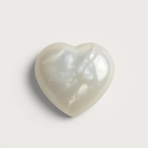 White Pearl  1PC Tiny 6x6 MM Heart Cabochon White Polished Precious Loose Gemstones