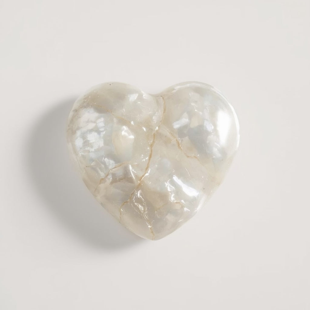 White Pearl  1PC Tiny 6x6 MM Heart Cabochon White Polished Precious Loose Gemstones