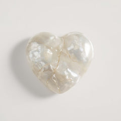 White Pearl  1PC Tiny 6x6 MM Heart Cabochon White Polished Precious Loose Gemstones