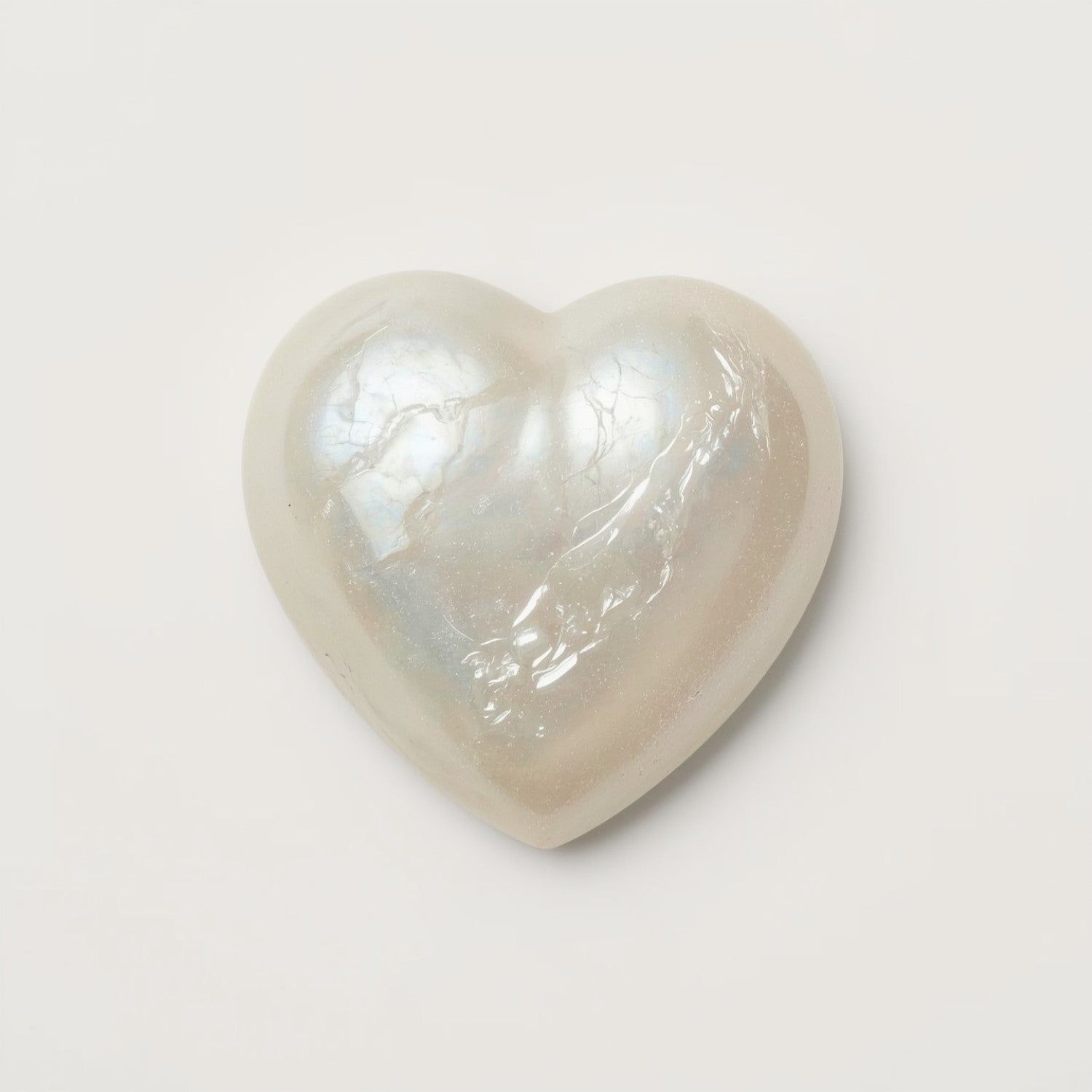 White Pearl  1PC Small 7x7 MM Heart Cabochon White Splendid Precious Semi Precious Gemstone