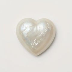 White Pearl  1PC Small 7x7 MM Heart Cabochon White Splendid Precious Semi Precious Gemstone