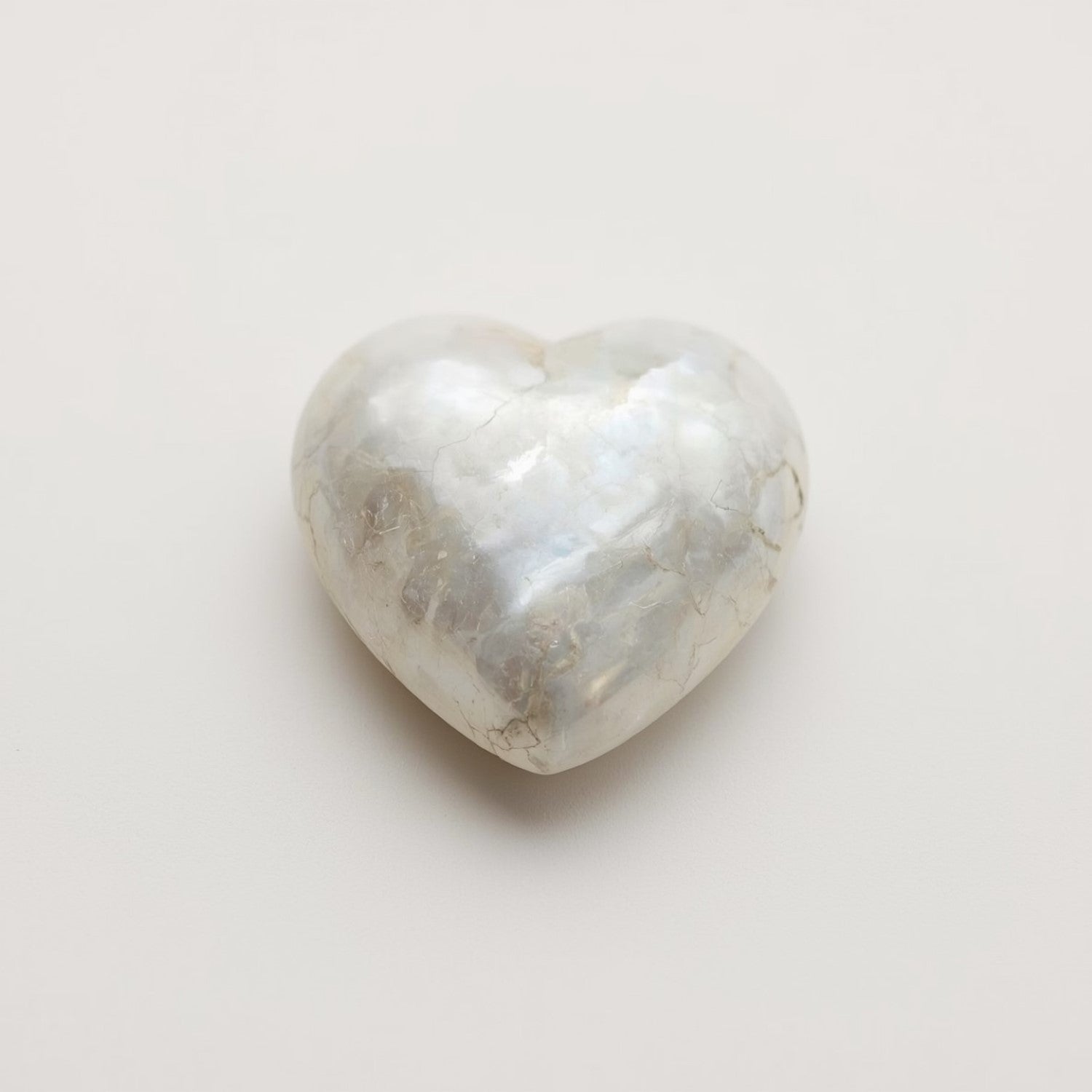 White Pearl  1PC Small 7x7 MM Heart Cabochon White Splendid Precious Semi Precious Gemstone Immagine secondaria del prodotto