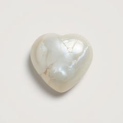 White Pearl  1PC Small 8x8 MM Heart Cabochon White Luster Precious Precious Gemstone
