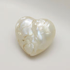 White Pearl  1PC Small 8x8 MM Heart Cabochon White Luster Precious Precious Gemstone