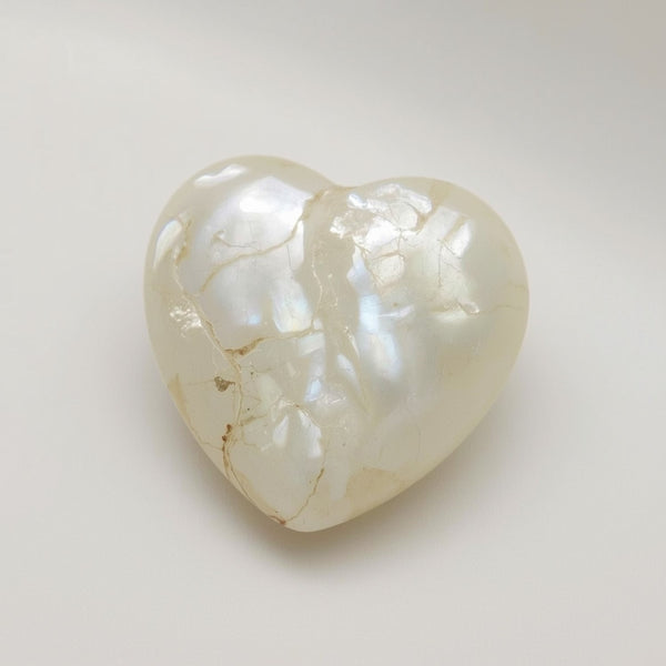 White Pearl  1PC Small 8x8 MM Heart Cabochon White Luster Precious Precious Gemstone