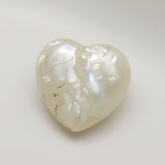 White Pearl  1PC Small 8x8 MM Heart Cabochon White Luster Precious Precious Gemstone