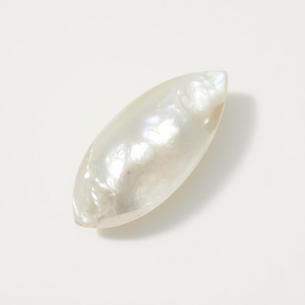 White Pearl  1PC Small 5x10 MM Marquise  Cabochon White Genuine Precious Loose Gemstones