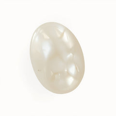 White Pearl  1PC Large 10x12 MM Oval Cabochon White Shine Precious Loose Gems