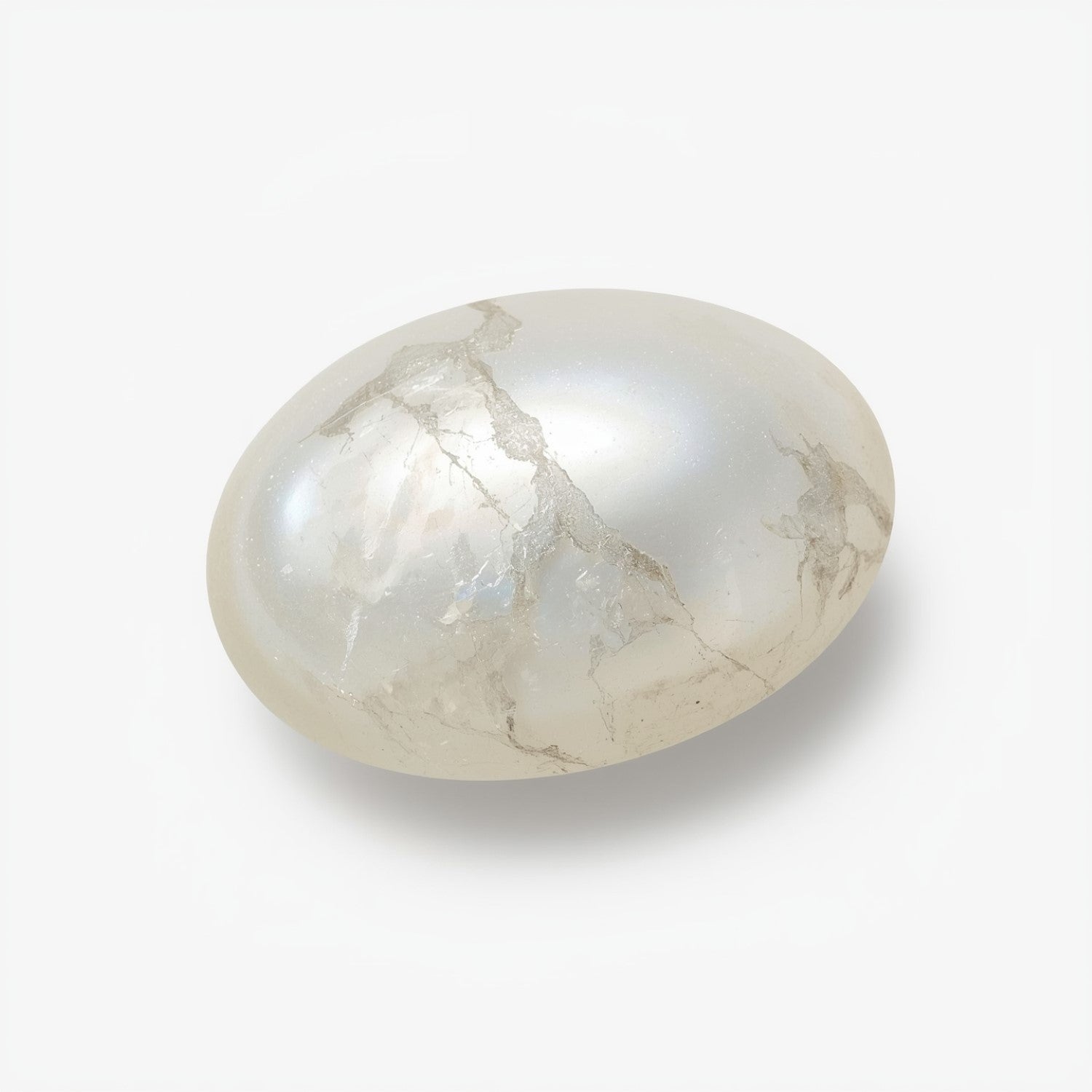 White Pearl  1PC Large 10x12 MM Oval Cabochon White Shine Precious Loose Gems