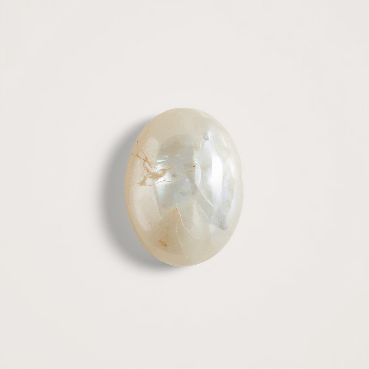 White Pearl  1PC Tiny 5x7 MM Oval Cabochon White Pure Precious Precious Gemstone Sekundär produktbild