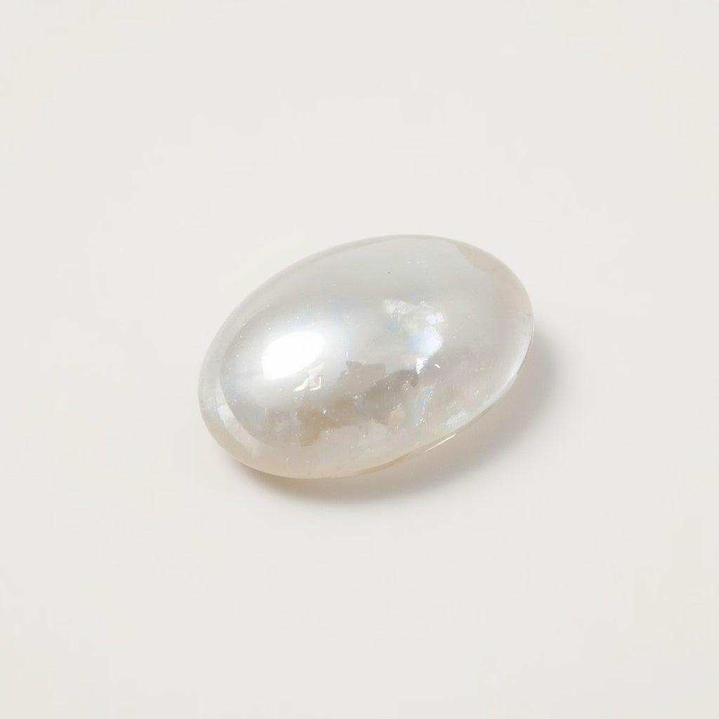 White Pearl  1PC Small 6x9 MM Oval Cabochon White Brilliant Precious Loose Gems