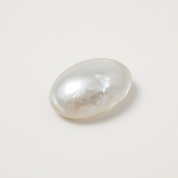 White Pearl  1PC Small 6x9 MM Oval Cabochon White Brilliant Precious Loose Gems